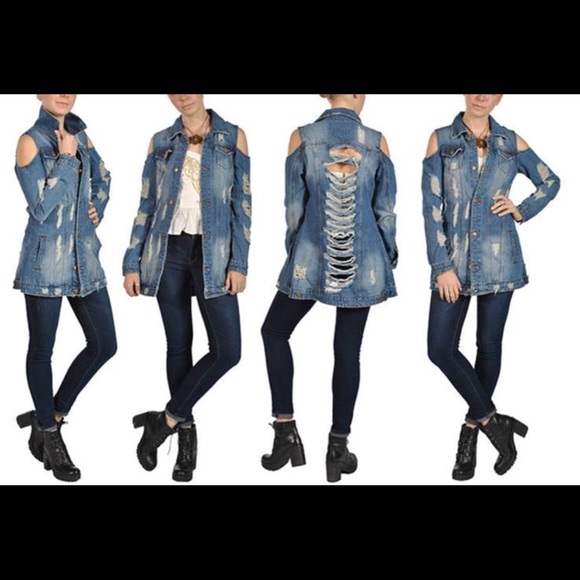 Denim Ripped Jacket - Picture 3 of 7